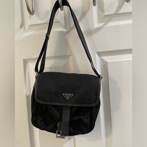 Authentic Prada Leather and Nylon Crossbody Bag